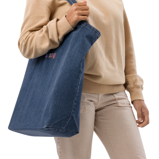 Groovy Organic denim tote bag