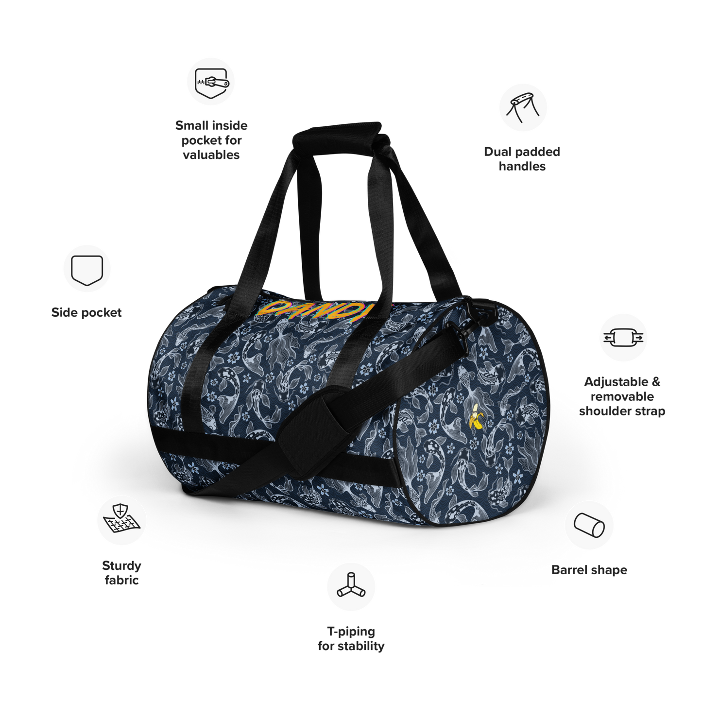 Blue Koi gym bag