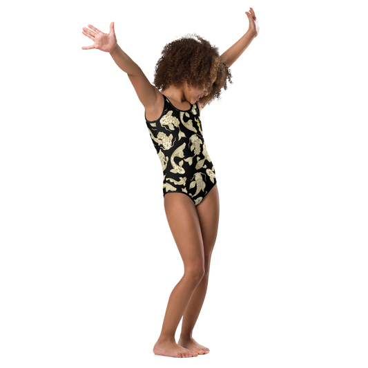 Black/Gold Koi Kids Swimsuit