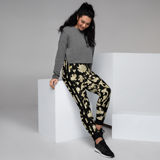 Black/Gold Koi Women's Joggers