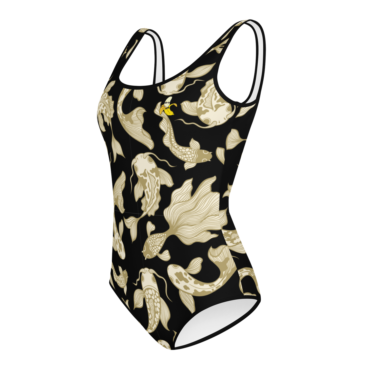 Black/Gold Koi Youth Swimsuit