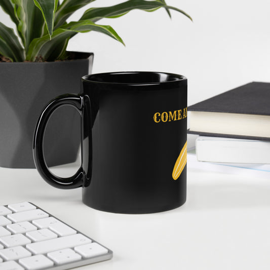 Come and Peel It Black Glossy Mug