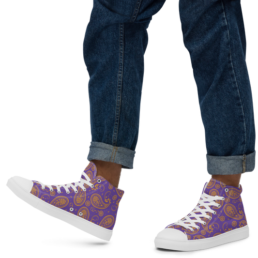Paisley Men’s high top canvas shoes