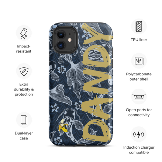 Blue Koi Tough iPhone case