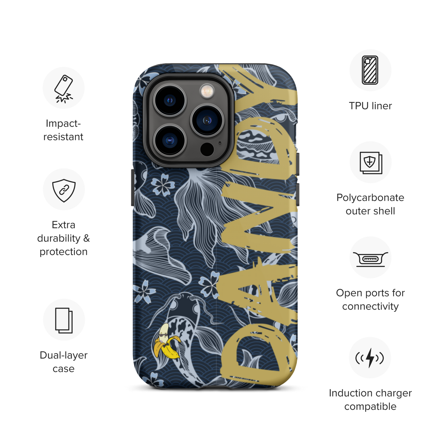 Blue Koi Tough iPhone case
