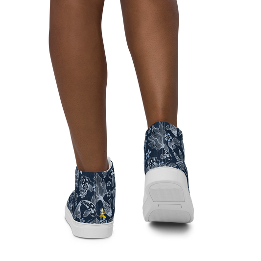 Blue Koi Women’s high top canvas shoes