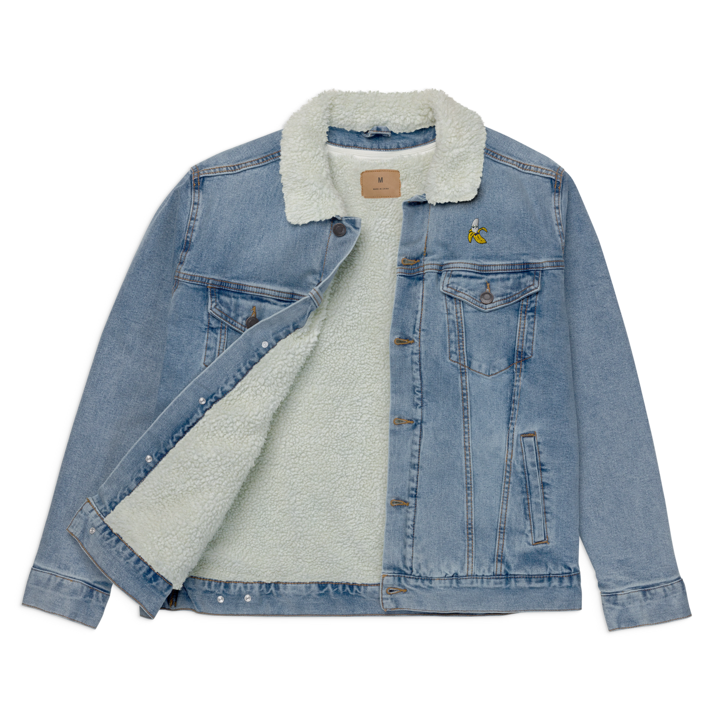 Banana Unisex denim sherpa jacket