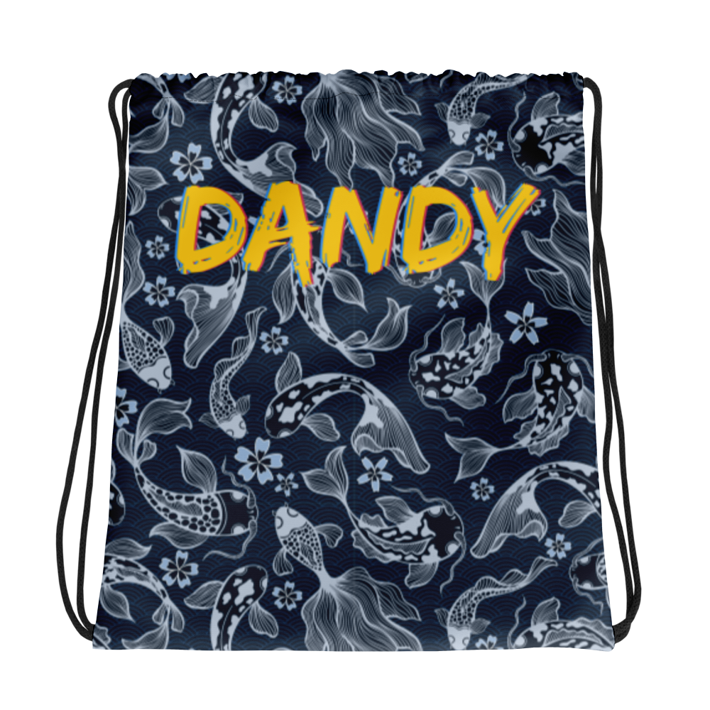Blue Koi Drawstring bag