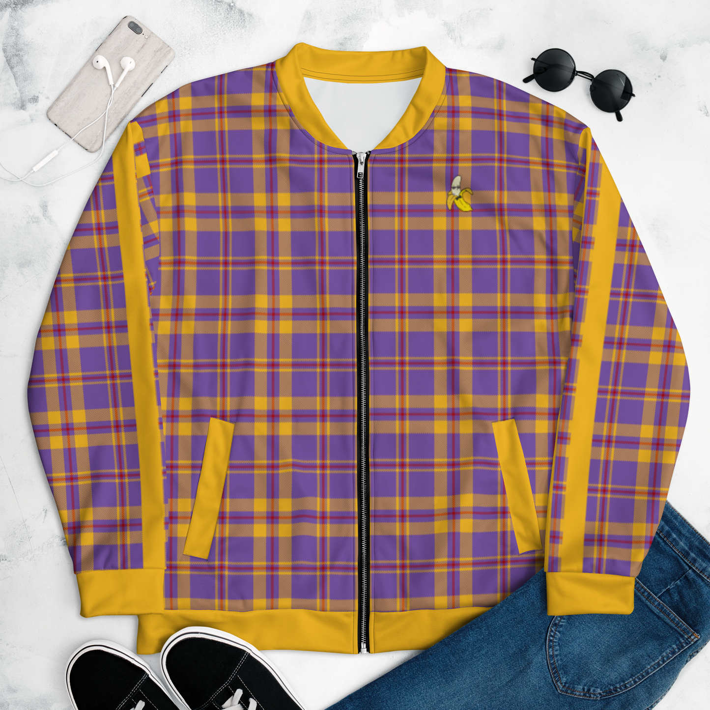 Plaid Unisex Bomber Jacket