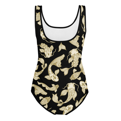 Black/Gold Koi Youth Swimsuit