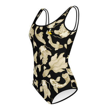 Black/Gold Koi Youth Swimsuit
