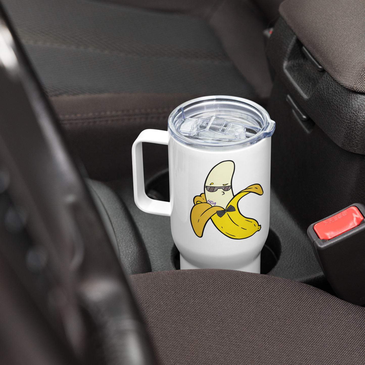 Banana Travel mug with a handle